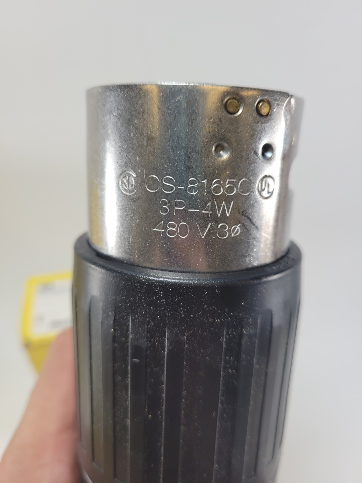 Hubbell CS8165C Insulgrip Twist Lock Plug 50A 480V 3 Phase 3P 4W Grounding