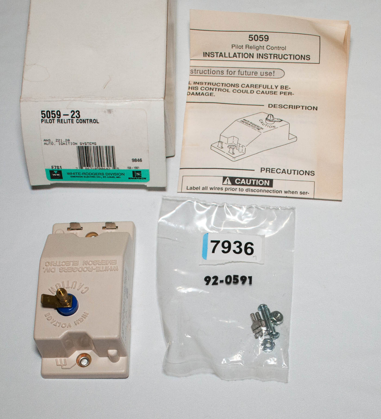 White Rodgers 5059-23 Pilot Relite Control