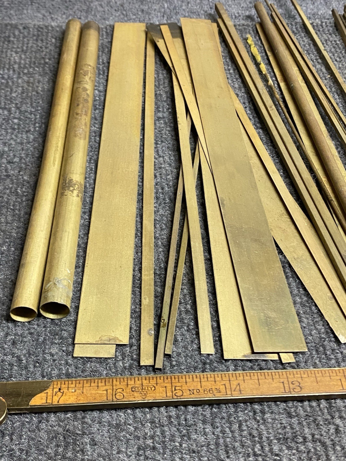 Large Variety Lot Brass Tube Flat Round Square Angle Stock Hobby Machinist 50 Pc