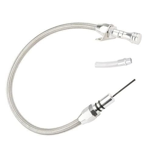 Mounted Trans Flexable Dipstick with Stainless Steel Braided Housing Sliver