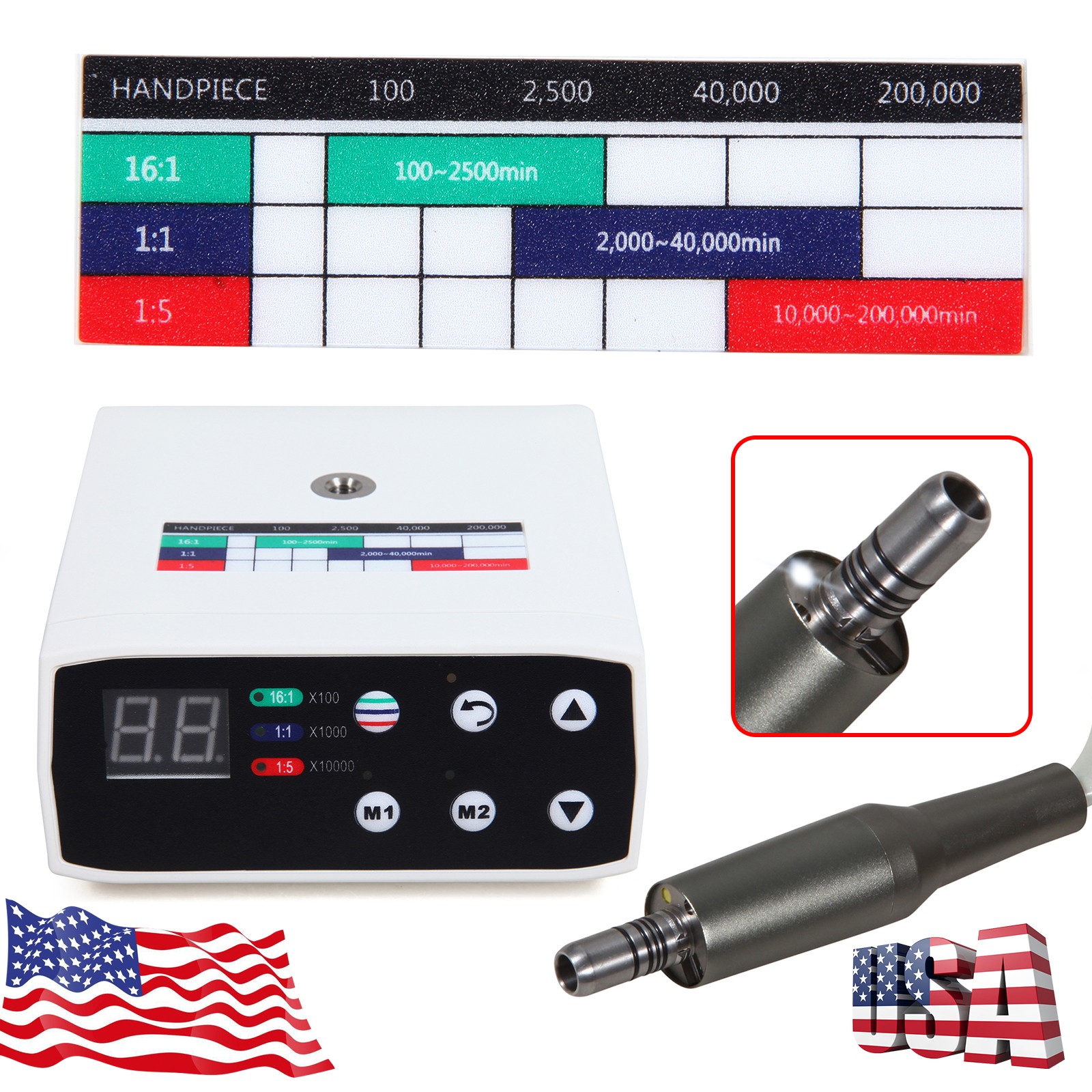 Brushless Dental LED Electric Micro Motor Fit NSK KaV 1:1/1:5 /16:1 Handpiece