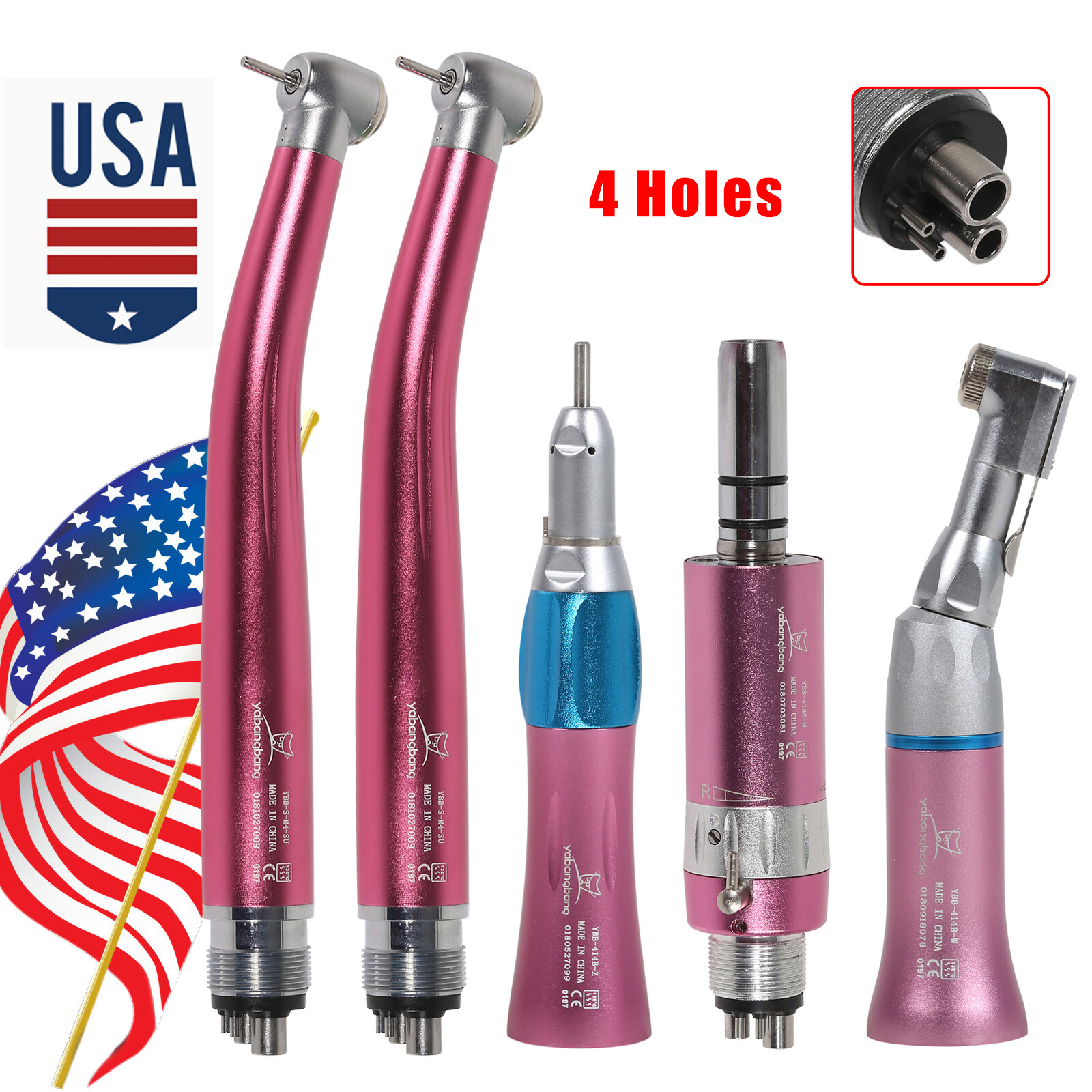 Dental Air Turbine Kit PANA-MAX High Speed Handpiece / EX-203C Low Speed Set 4H