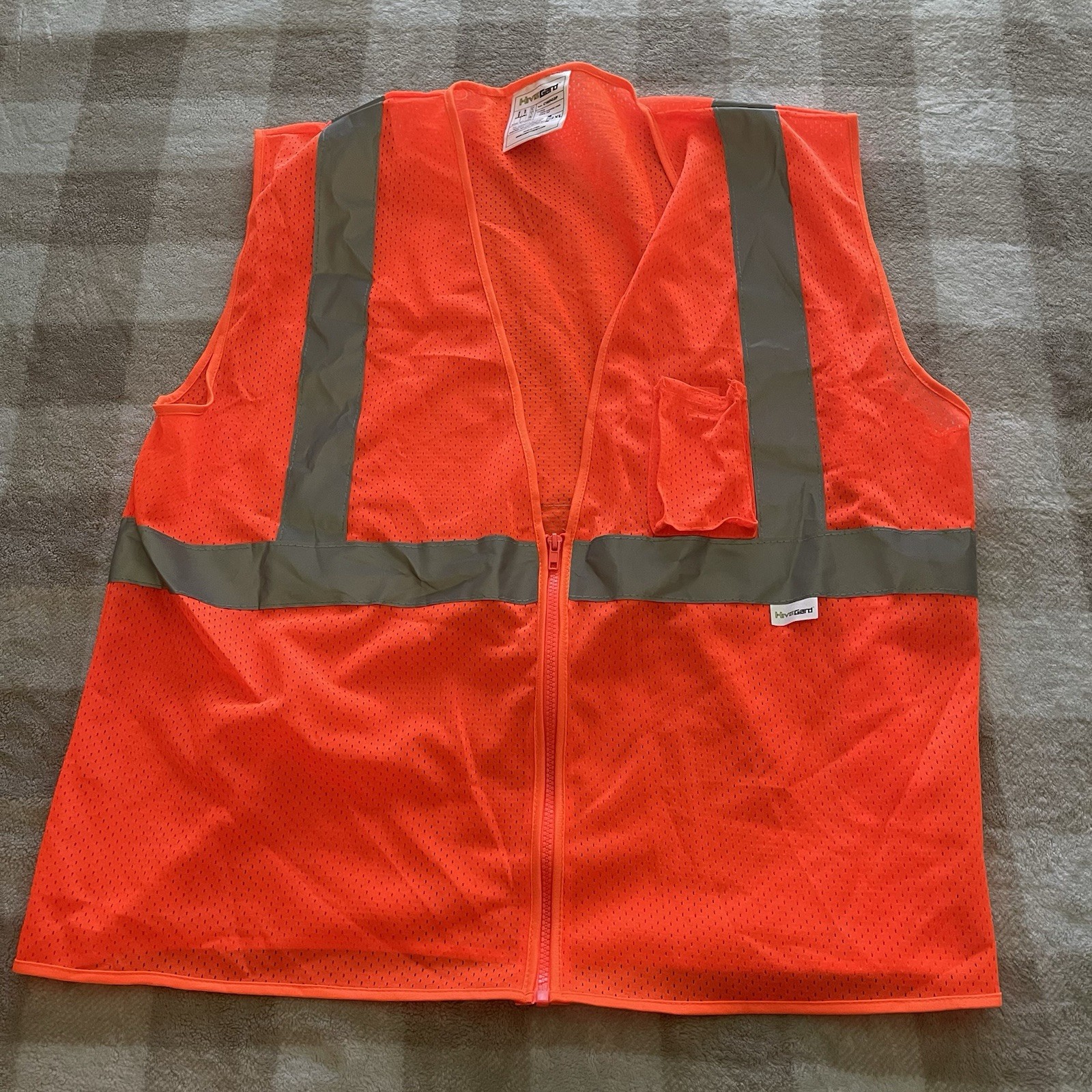 Honeywell Hi-Visibility Orange/Gray Reflective Safety Vest Zip Front