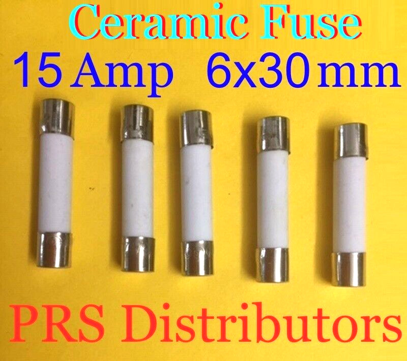 Ceramic Fuse 15A 250V 6X30mm 5 piece USA SELLER