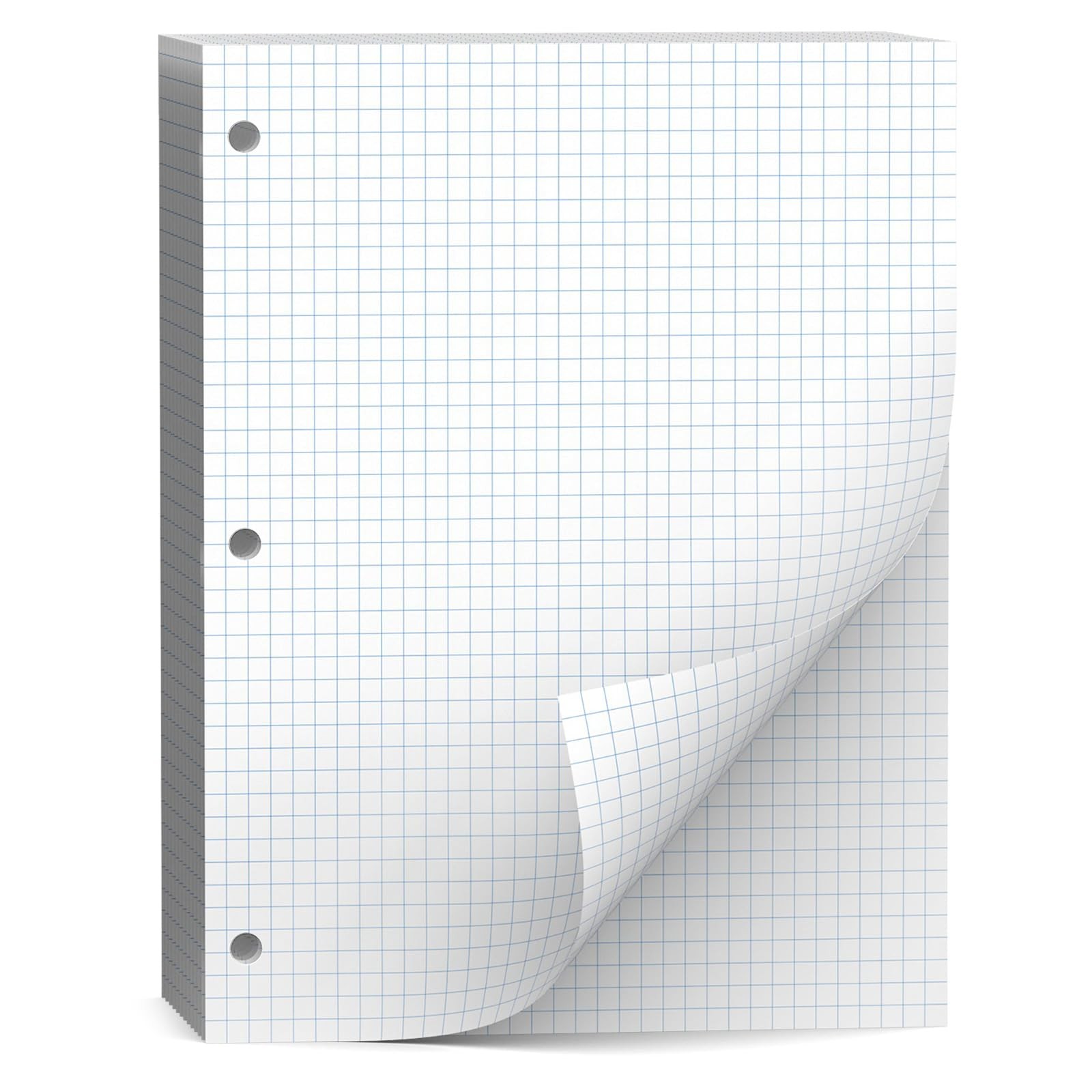 Loose Leaf Graph paper 8 x 10.5, Graph Ruled Paper, 3 Hole Punched Paper, 4 x…