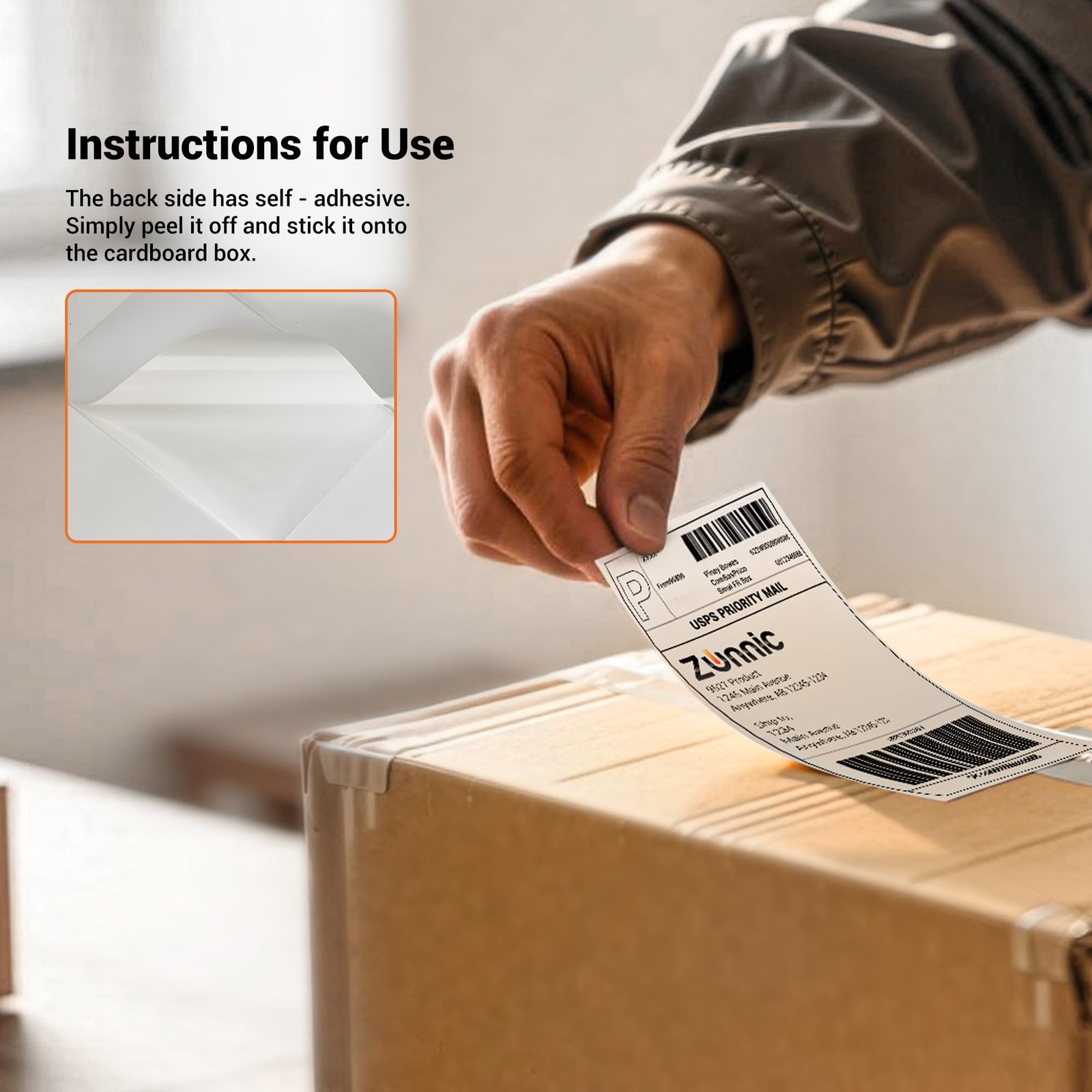 Zunnic 4×6 Thermal Shipping Labels – 250 Labels/Roll | Strong 4×6, White