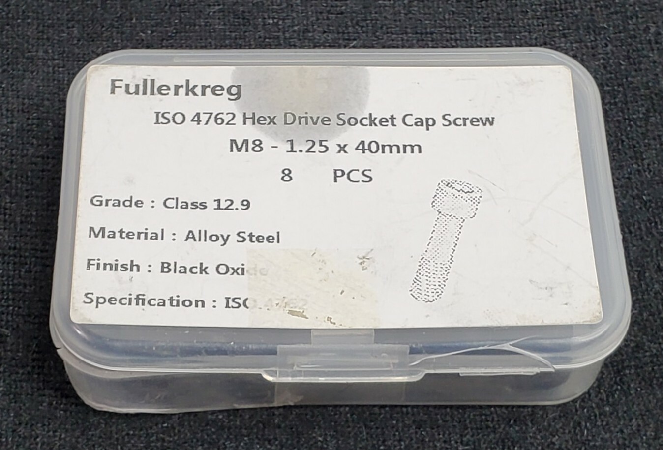 ISO 4762 Hex Drive Socket Cap Screw 1.25 x 40mm 8 Pieces