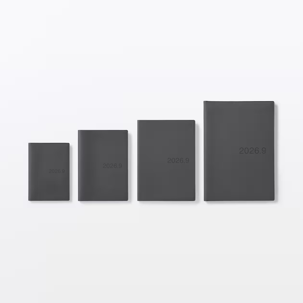 Muji 2026 August Start Monthly Weekly Planner Dark-Grey A6/B6/A5/B5