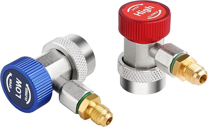 2Pack R134A Quick Connector Adapter Coupler Auto AC Manifold Gauge Low/High HVAC