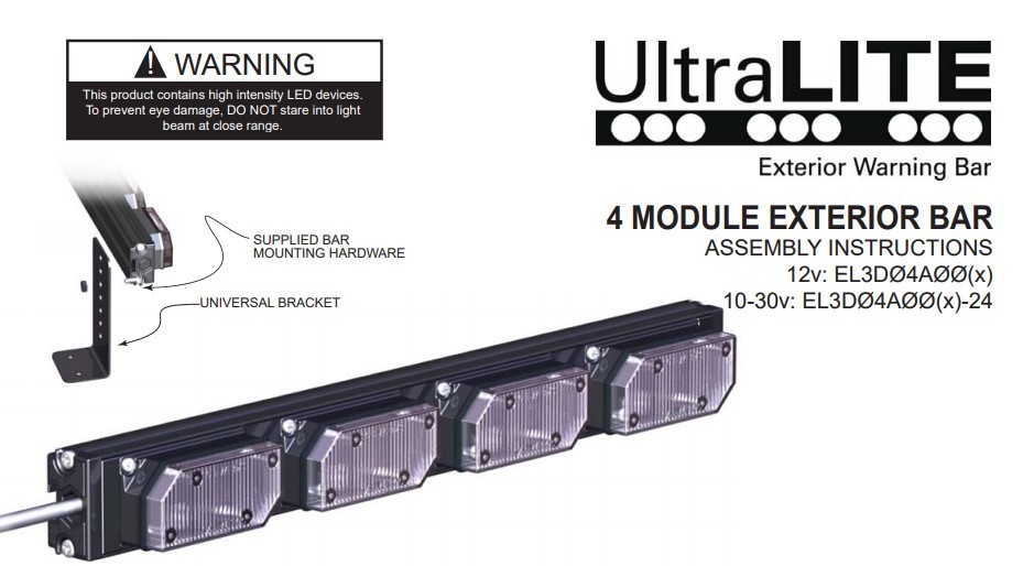SoundOff Signal UltraLITE 4 Module Exterior LED Light – EL3H04A00F – AMBER/WHITE
