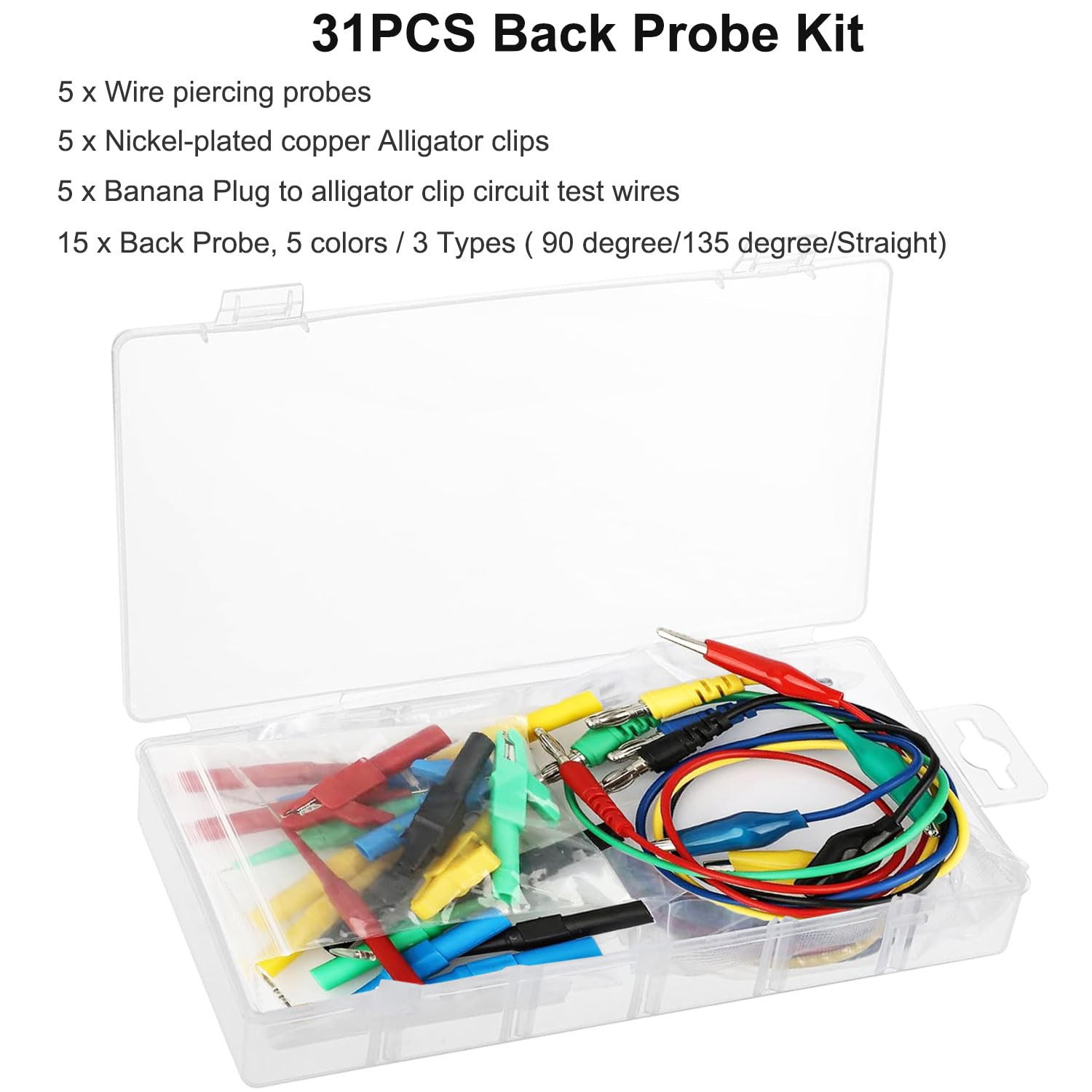 Linkhood 31PCS Automotive Back Probe Kit with Alligator Clip Test Leads