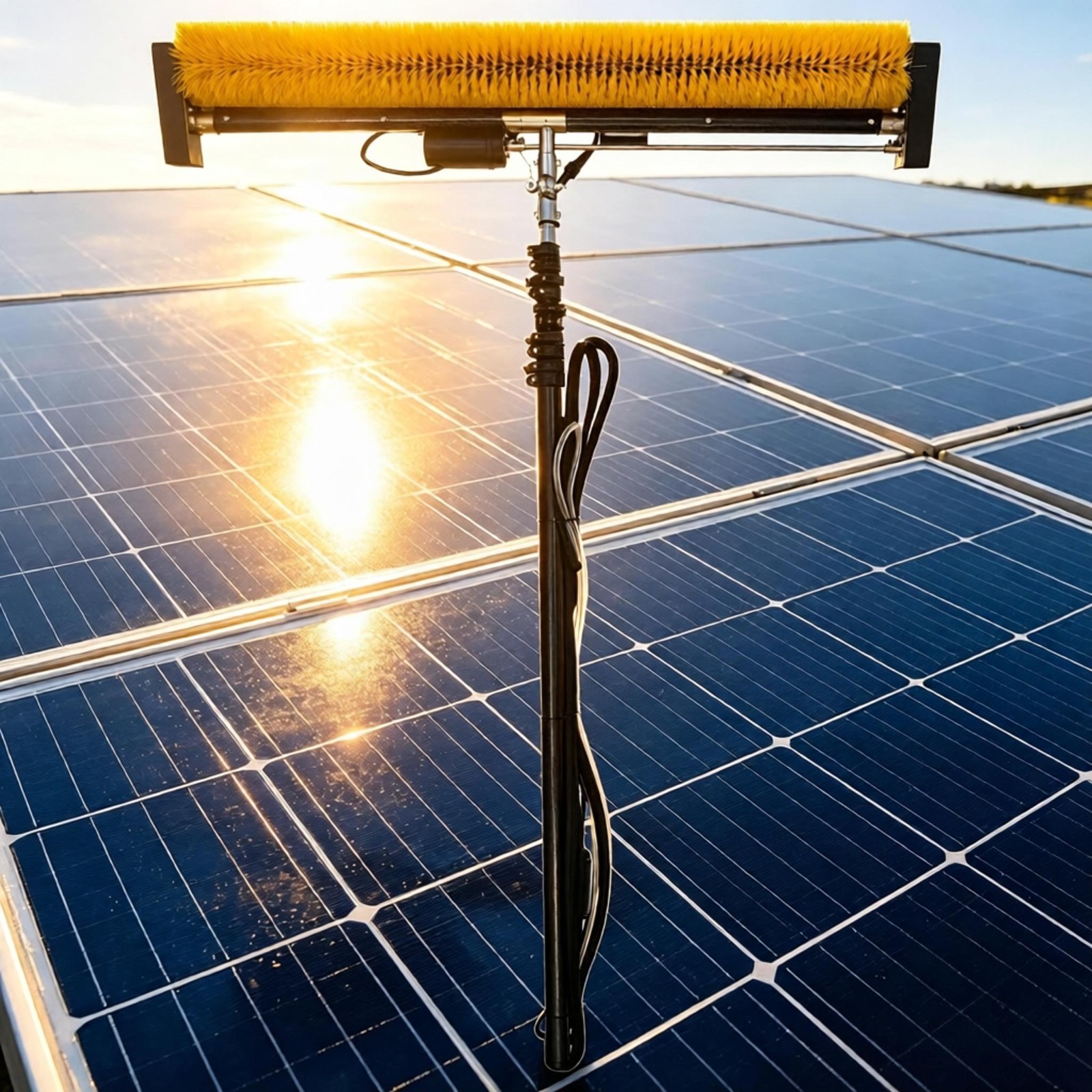 11.5FT/3.5Meters Automatic Solar Panel Cleaner Electric Roller Brush with 110V