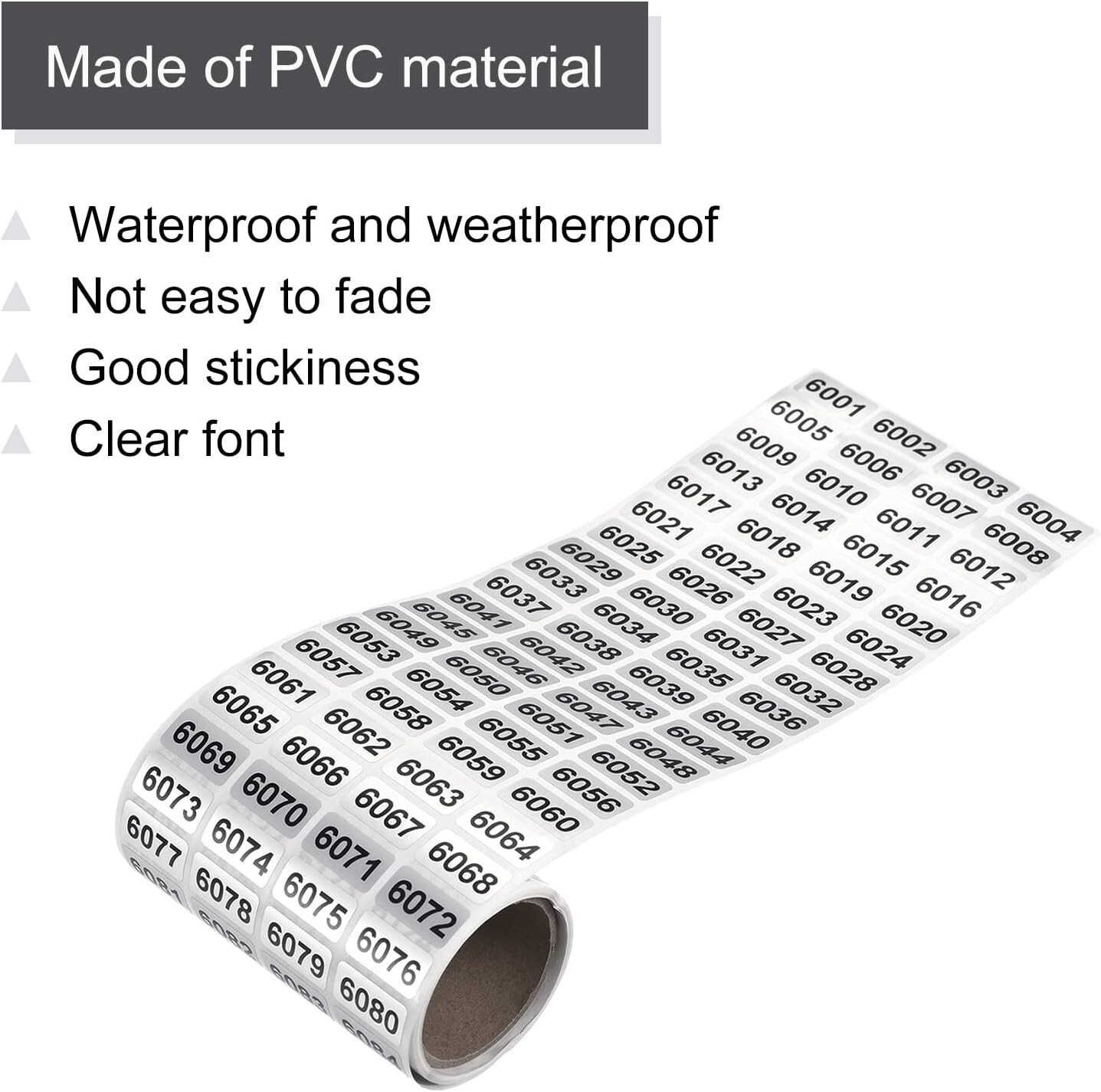 1-20000 Consecutive Number Label Stickers Inventory Control Adhesive Waterproof