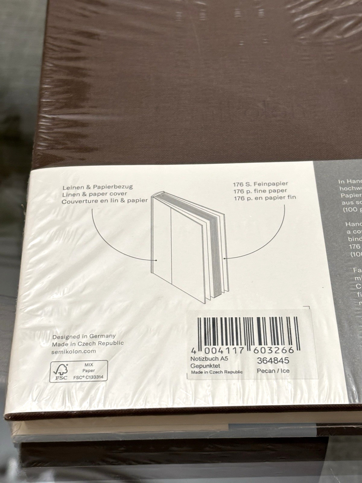 Semikolon Cutting Edge Notebook A5 Dotted – Pecan (Brown) / Ice (Blue) SEALED