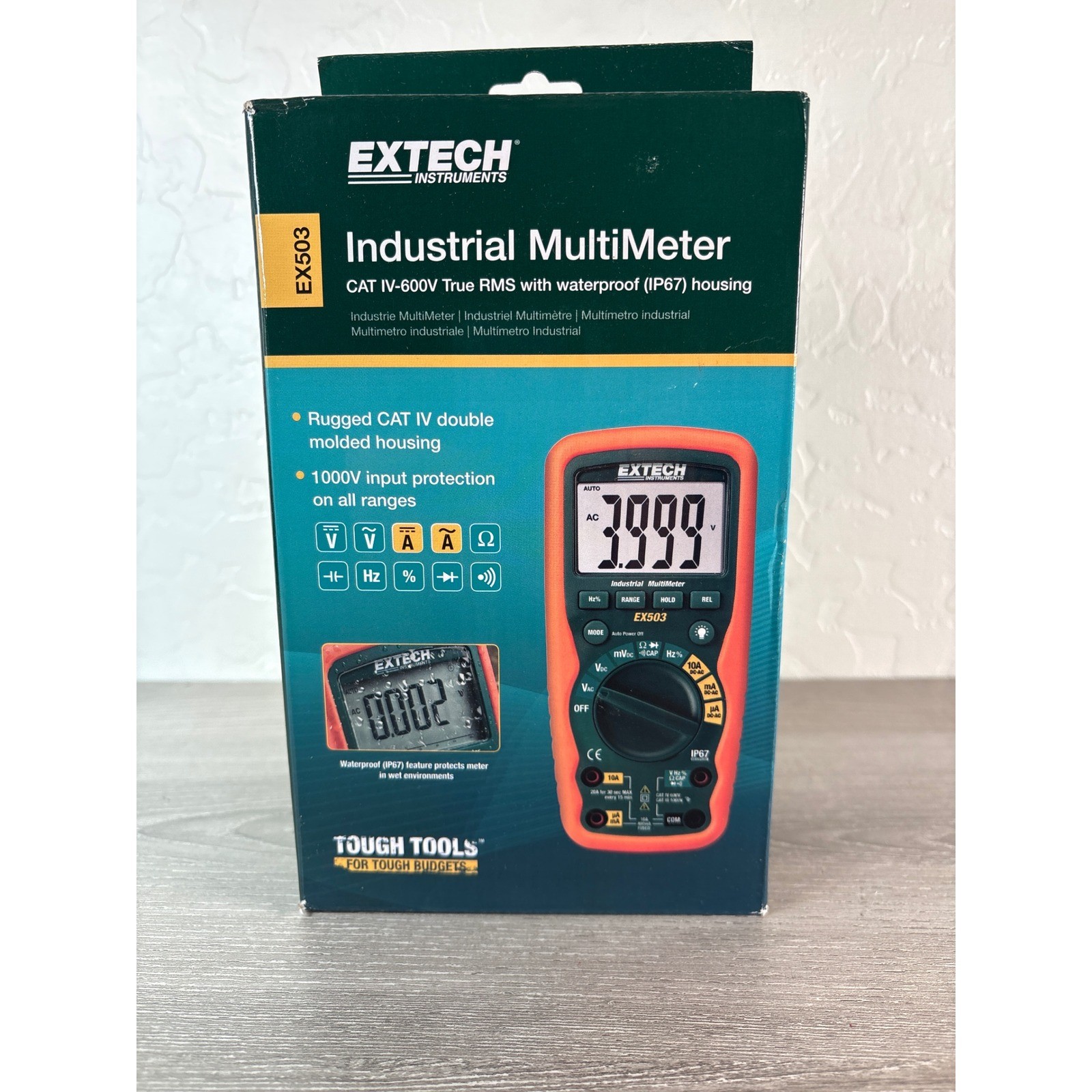 Extech EX503 Industrial MultiMeter True RMS Waterproof IP67 CAT IV-600V NEW