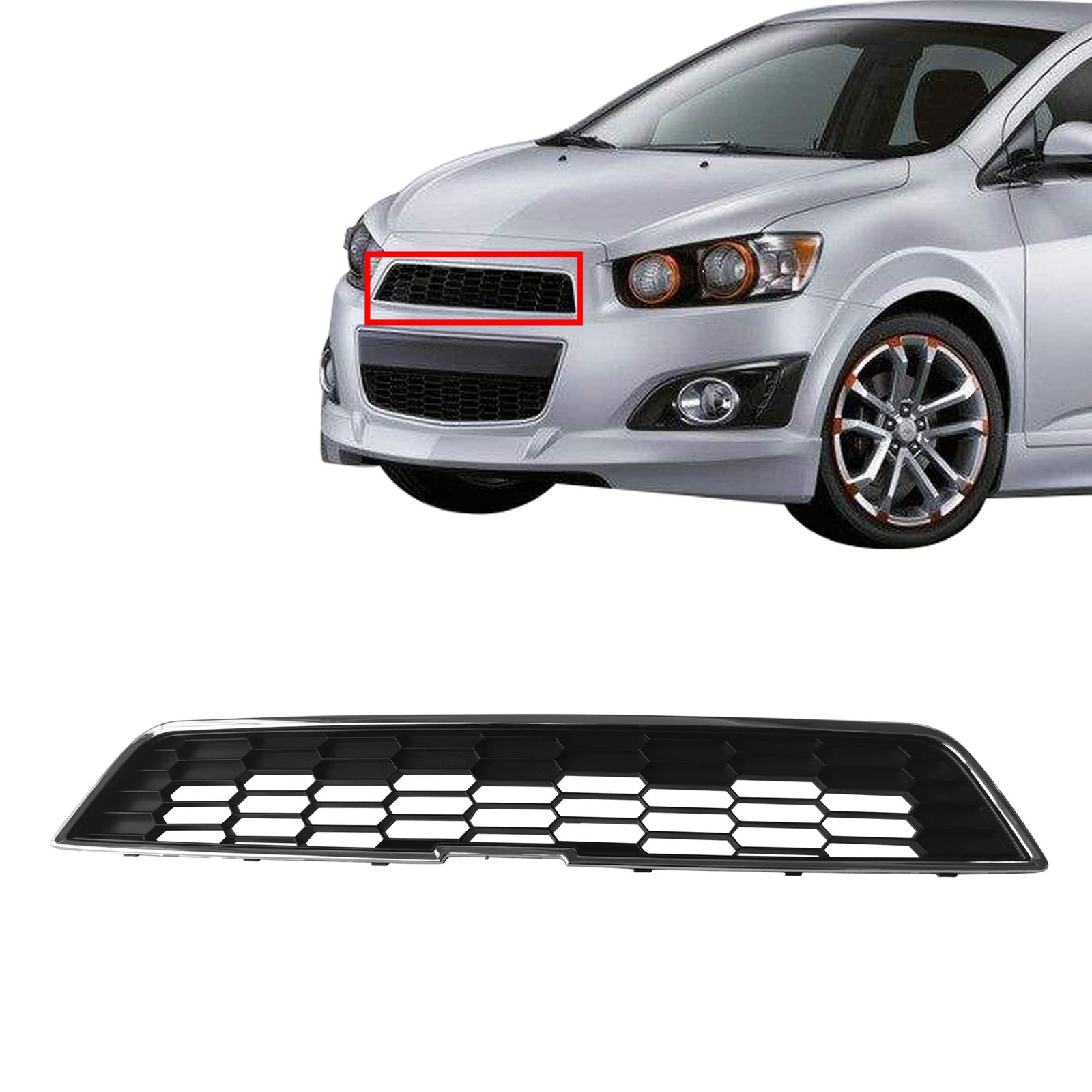Upper Front Black w/Chrome Grille Fit 2012-2016 Chevrolet Sonic GM1200638