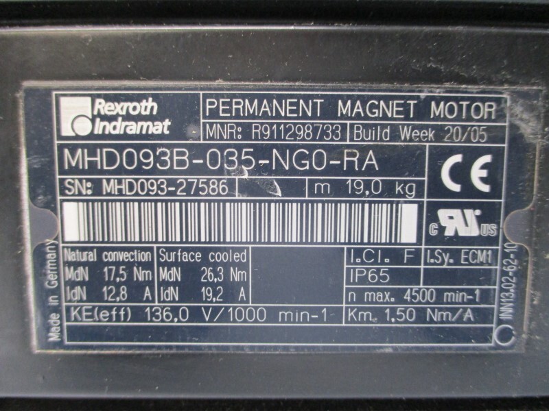 REXROTH MHD093B-035-NG0-RA R911298733 136.0V 12.8-19.2A NSNP