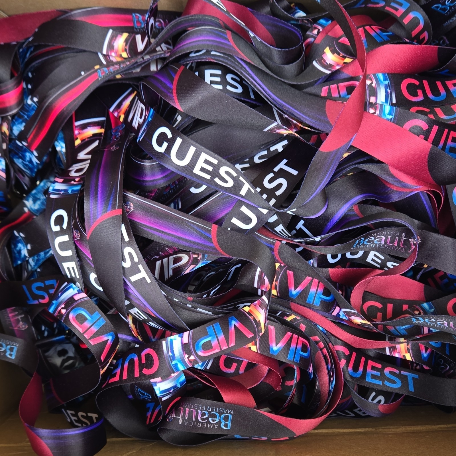 Assorted Guest Lanyards W/clips Diamond VIP Elite. Mixed Colors. Lot Of 300