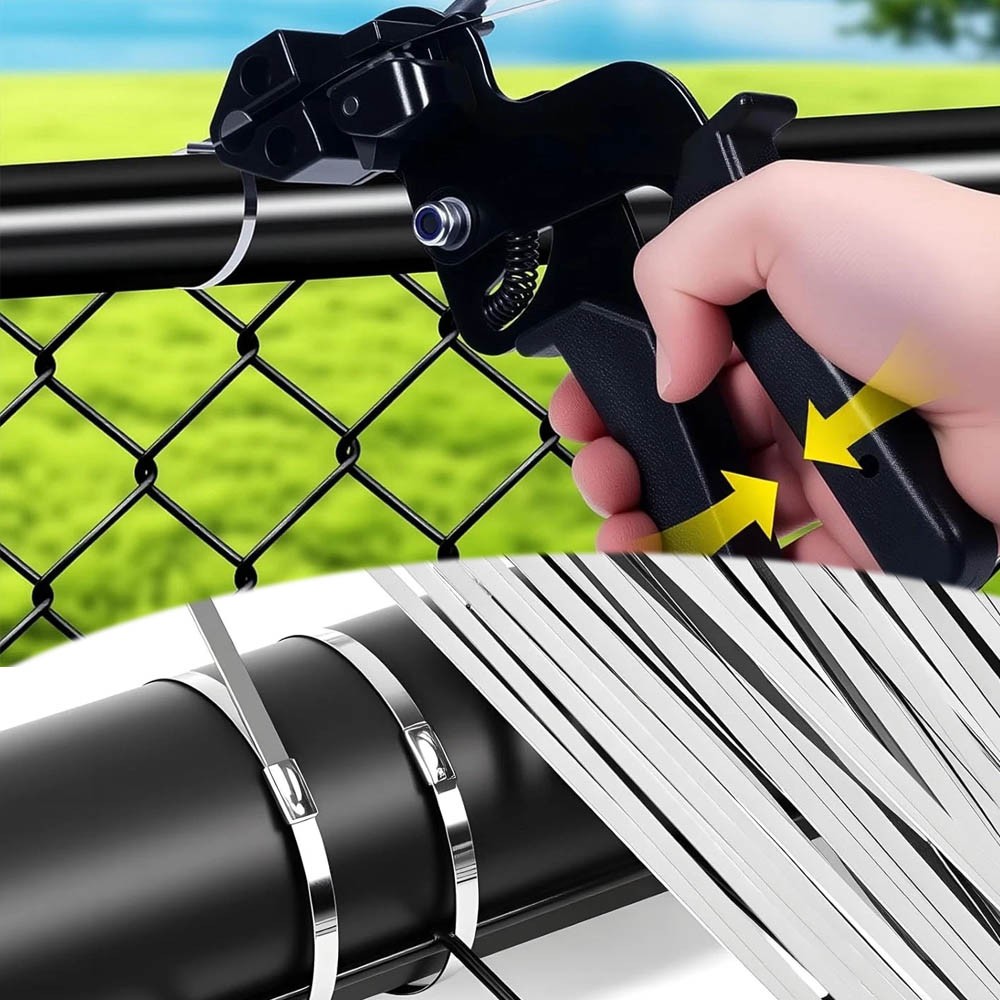 Stainless Steel Cable Tie Gun Set – Heavy Duty Metal Zip Tie Tool Kit 200PC Ties