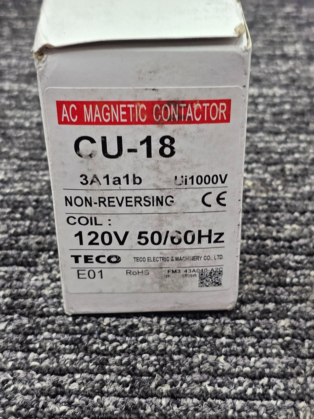 TECO CU-18 Magnetic Contactor 220V/24V/110V/380V 3A1a1b Non-Reversing 50/60Hz
