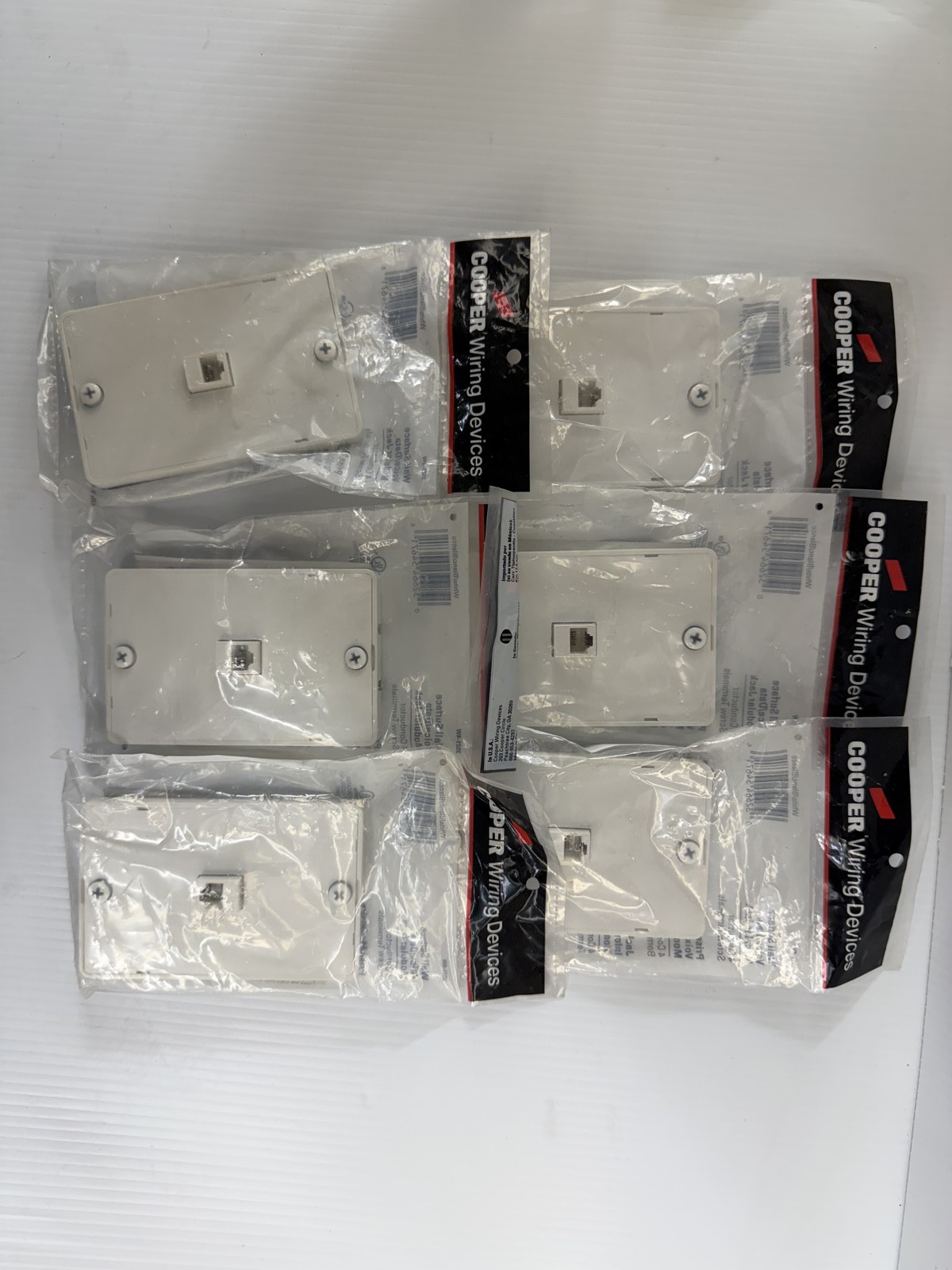 Cooper Wiring Wall Surface Voice/Data Modular Jack 3521-4W Lot of 6