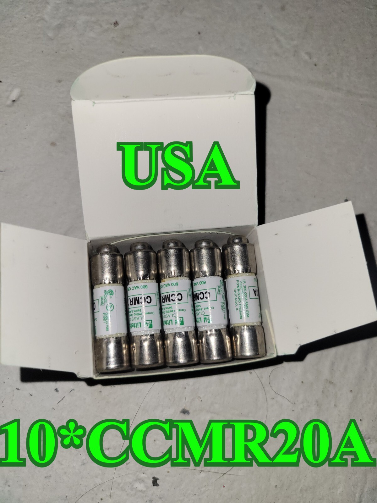 10*in box CCMR-20 Littelfuse 20 Amp 600V Time Delay Fuse CCMR020 “LOT OF 10” USA
