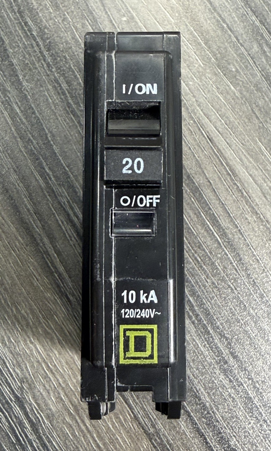 Square D QO120 Circuit Breaker 20A 1‑Pole QO Series Plug‑In Mount 120/240 VAC
