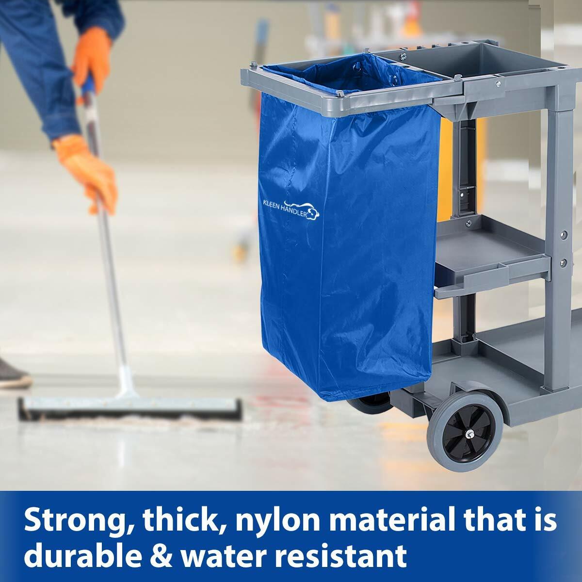 Janitorial Cart Replacement Commercial Cleaning Cart Bag, Blue (Pack of 1)