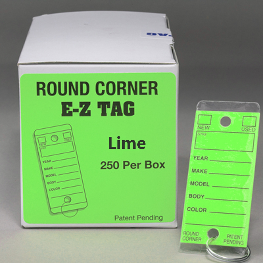 Car Dealer Key Tags | Color Lime, Self Laminating, Round Corner | EZ407 250p