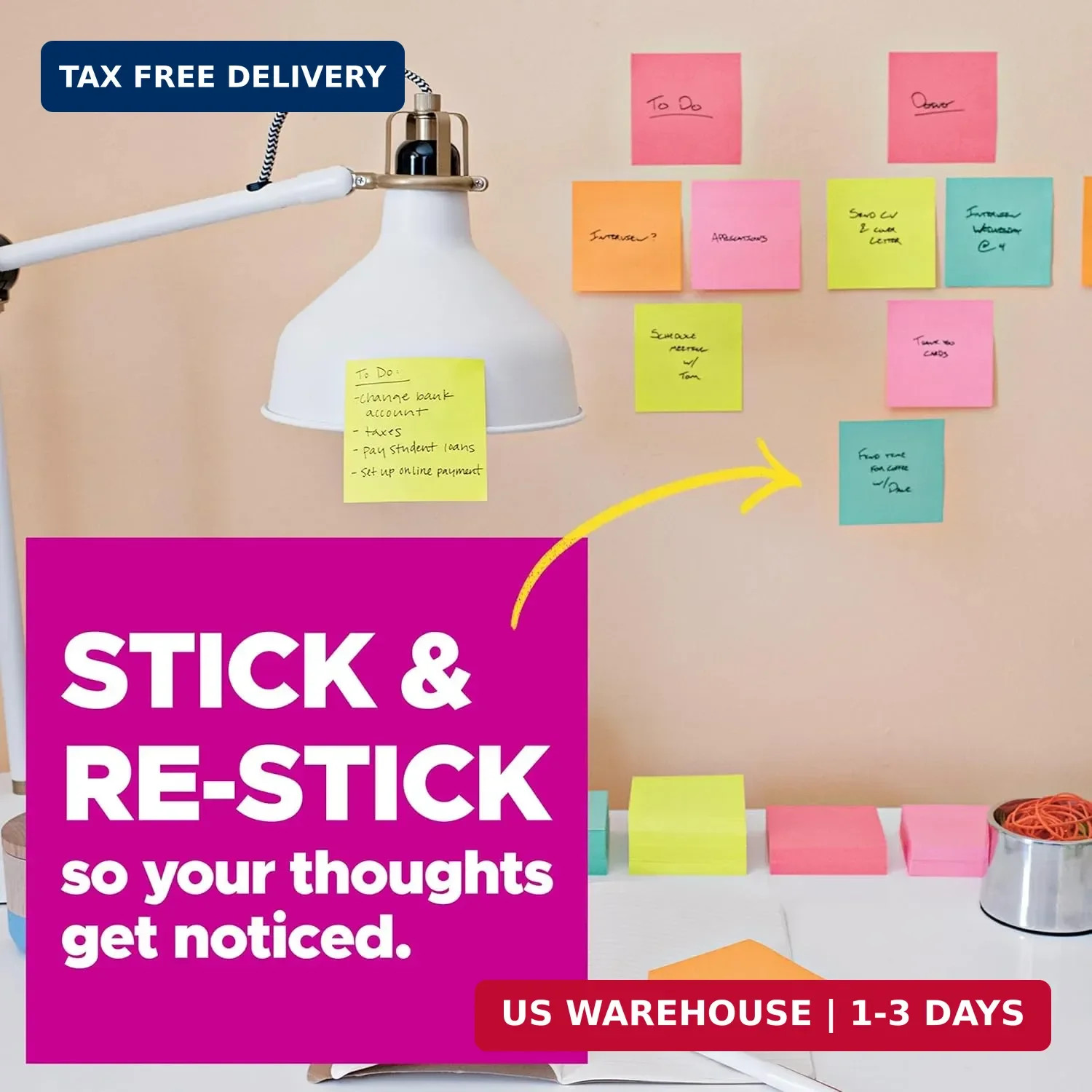 Post-it Super Sticky Notes, 15 Sticky Notes Pads, 3 x 3 in., School Supplies and