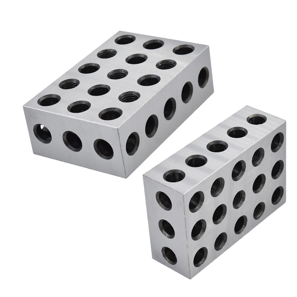 1 Pair 2-4-6 Blocks 23 Holes Matched Ultra Precision .0002″ Machinist 246 Jig