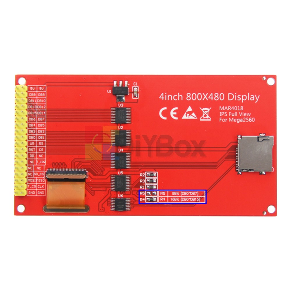 4inch TFT Color Touch Display Screen LCD Module 800×480 IPS For Arduino Mega2560