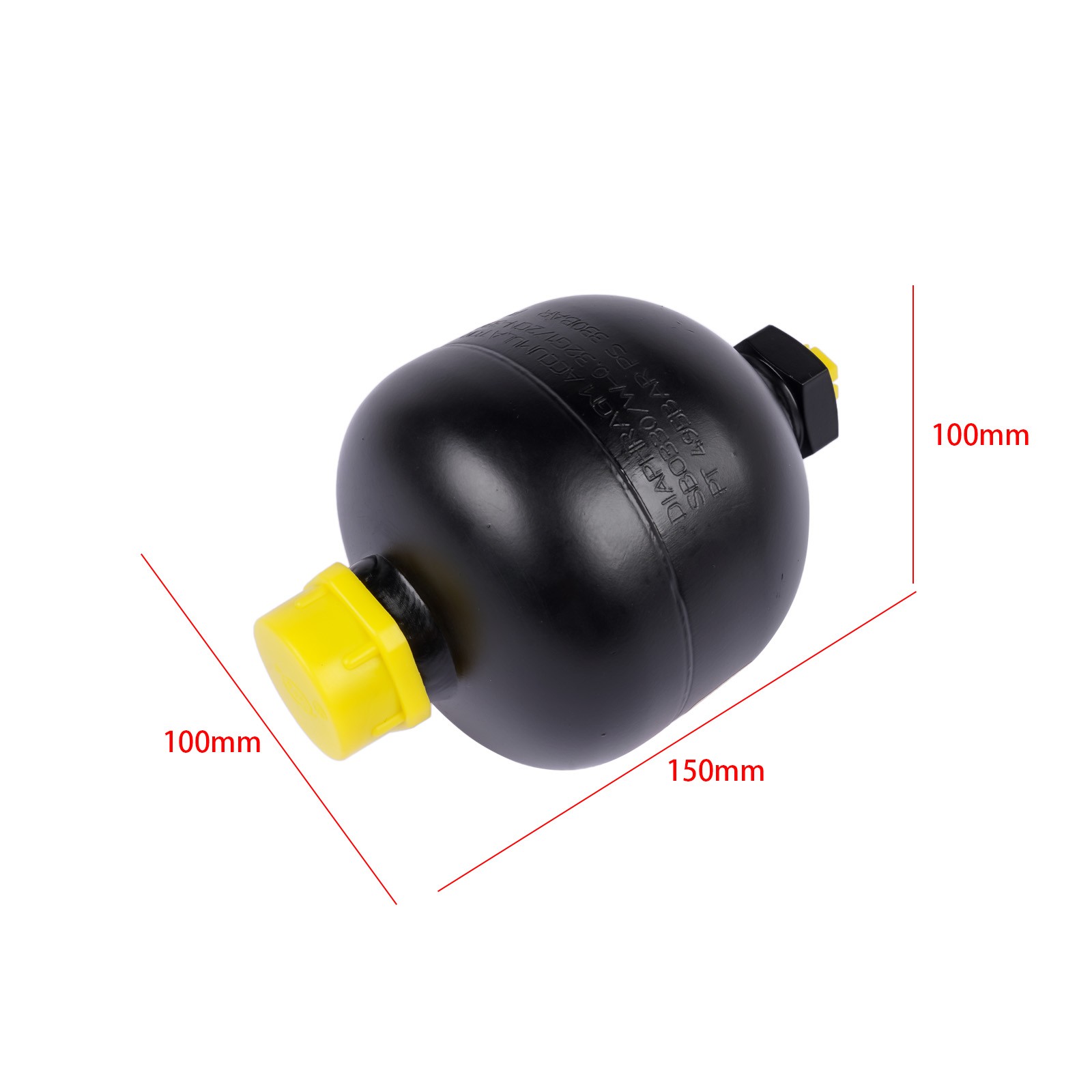 Hydraulic Diaphragm Accumulator 4786PSI,20 cu in (0.32L) ,Thread G1/2 (ISO 228)