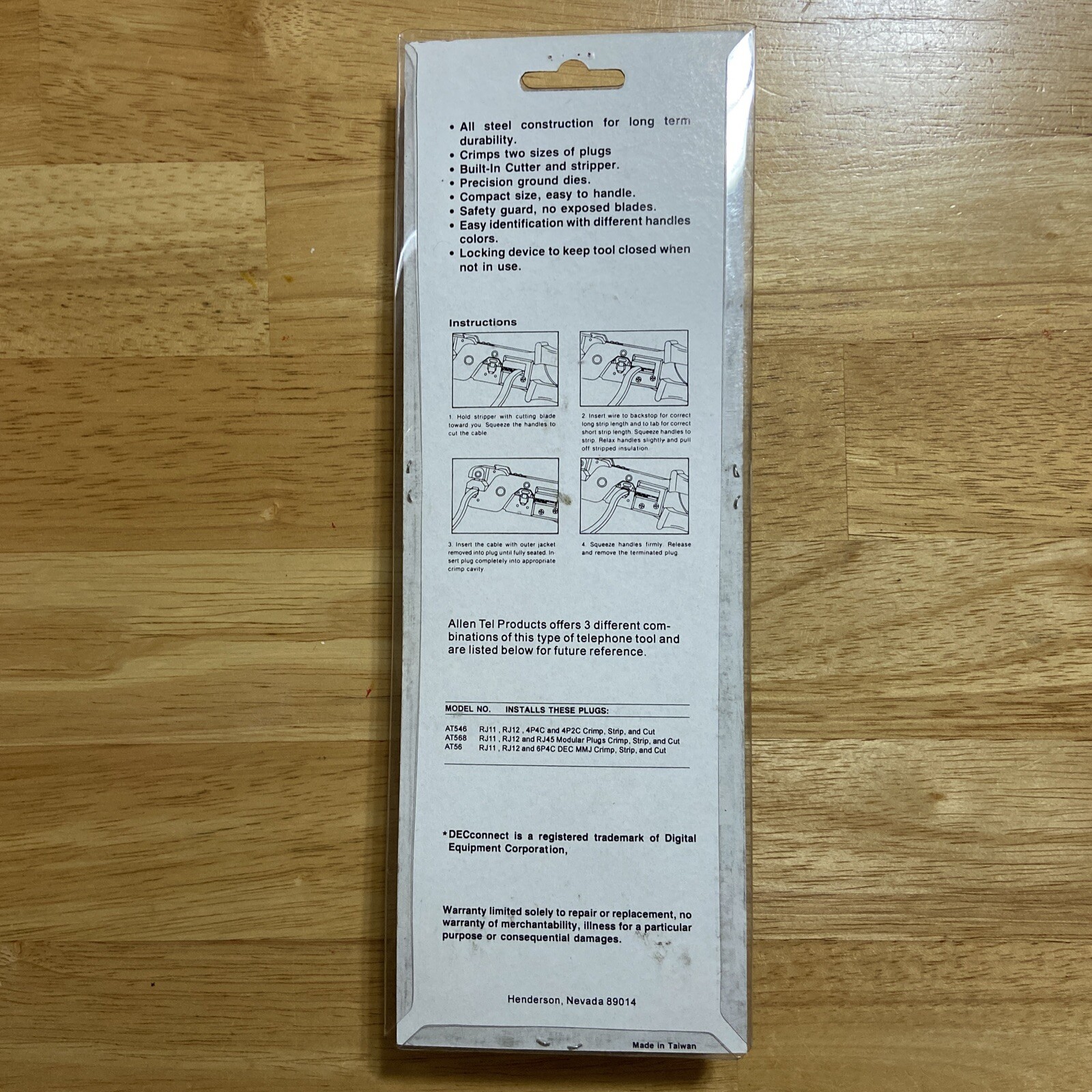ALLEN TEL AT568 Crimping Tool RJ11 RJ12 and RJ45 Crimp Strip and Cut