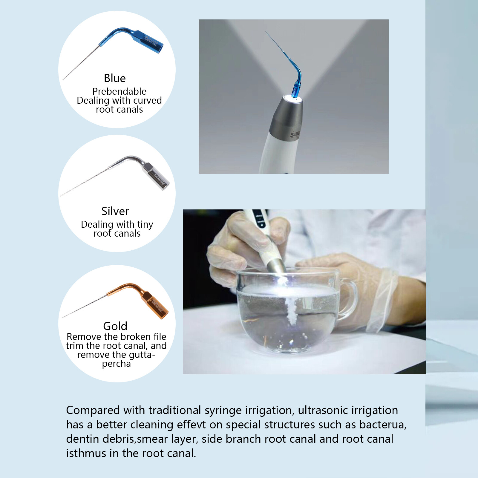 Tips for Dental Endo Ultra Activator Ultrasonic Irrigator Root Canal Handpiece
