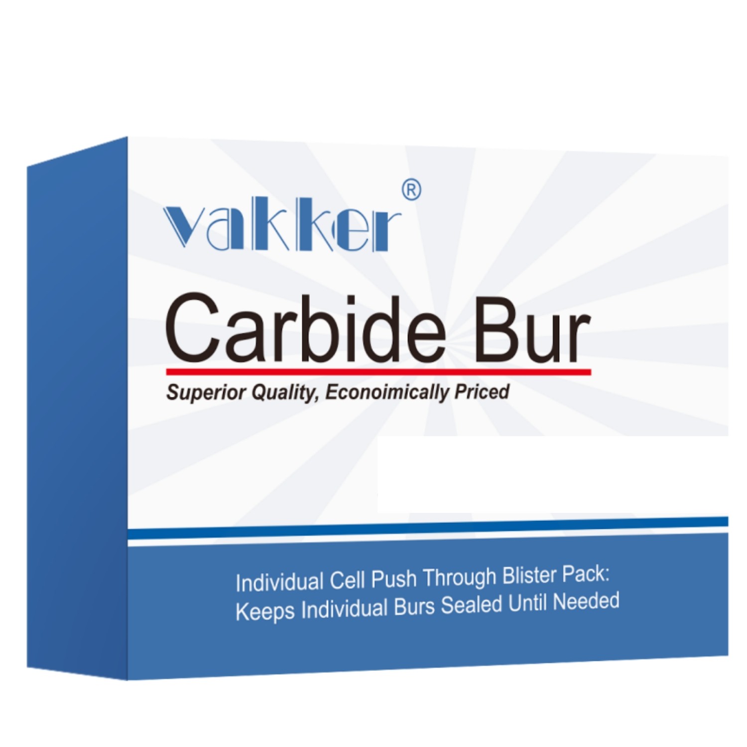 Vakker Dental HP 8 Carbide Burs Round For Straight Handpiece 2.35mm Shank 5pc/pk