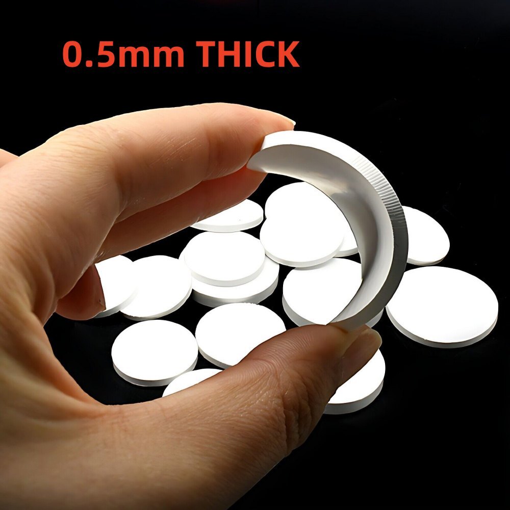 Dia 12-100mm THICK 4mm PTFE Plastic Solid Discs Flat Round Pad Sealed Cushioning