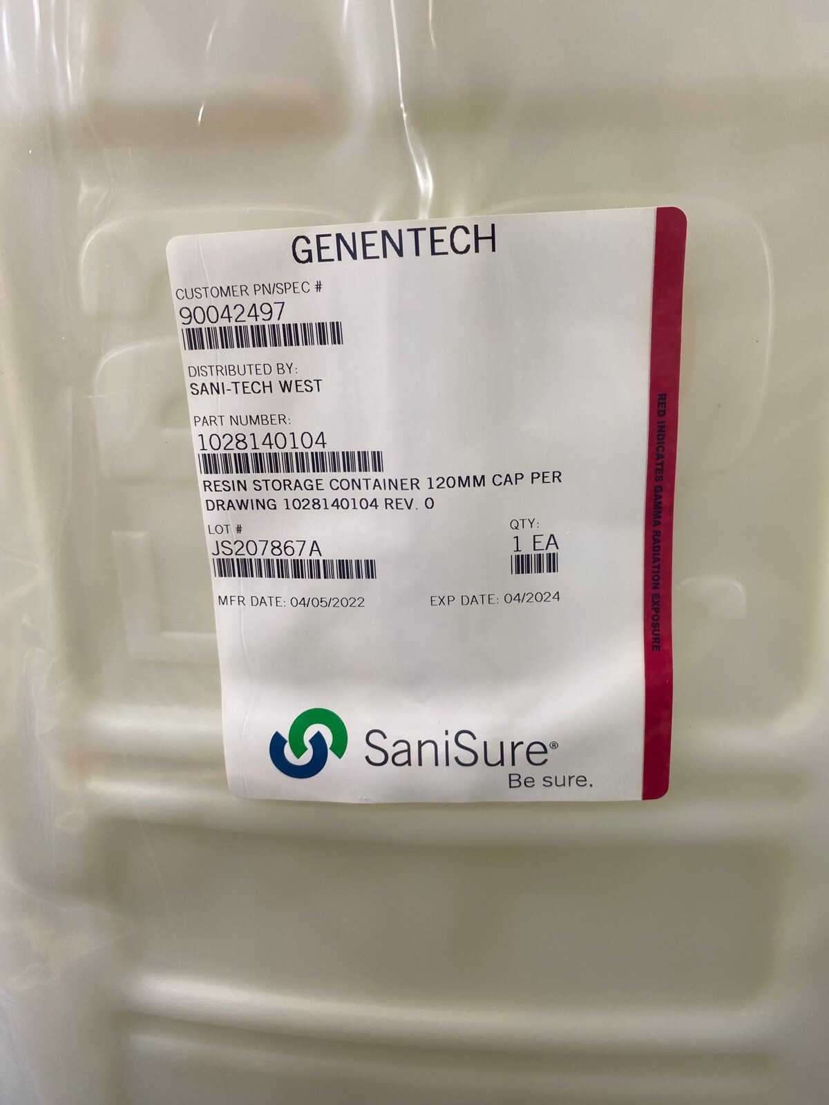 SANISURE 20L HDPE Carboy Rectangular Storage Container With 120mm Cap 1028140104