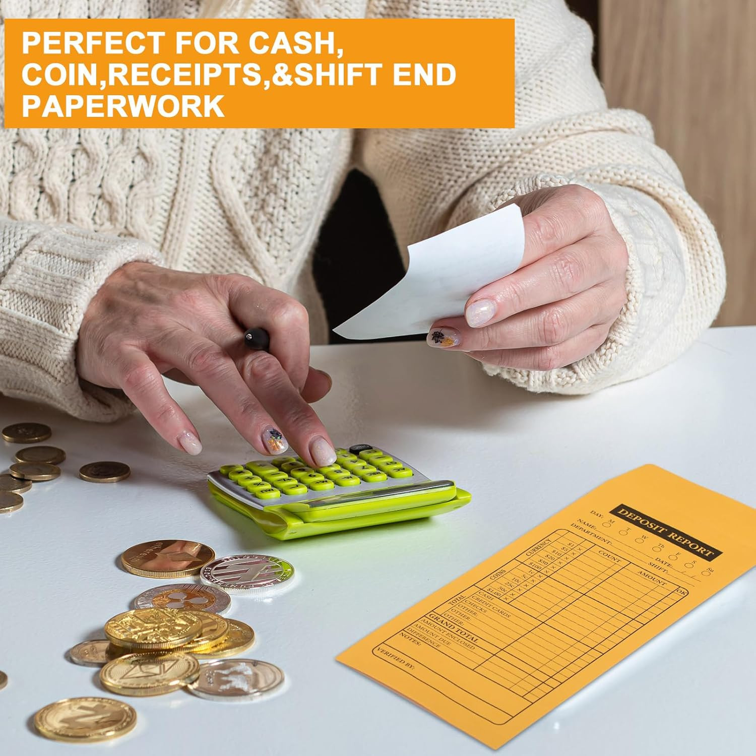 Bulk 1000 Cash Drop Envelopes for Budgeting & Small Business – Yellow Kraft