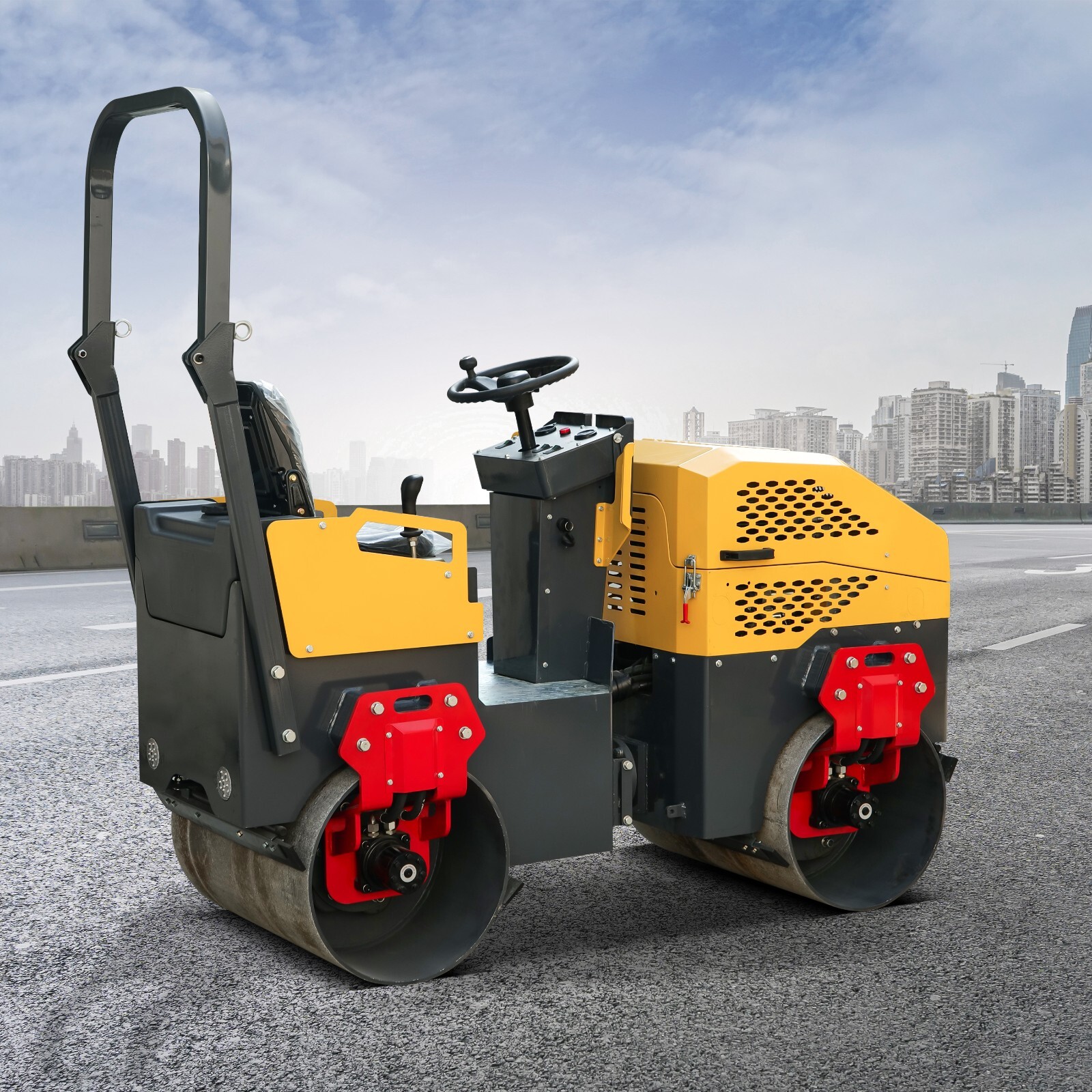 Factory Direct Sale Garden Soil Asphalt 1.5 Ton Vibrating Drum roller