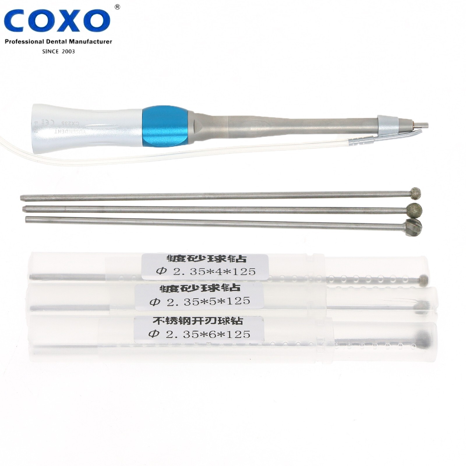 COXO Dental Micro Surgery Angle 1:1 Surgical Handpiece 2S2 ENT Diamond Bur 125mm