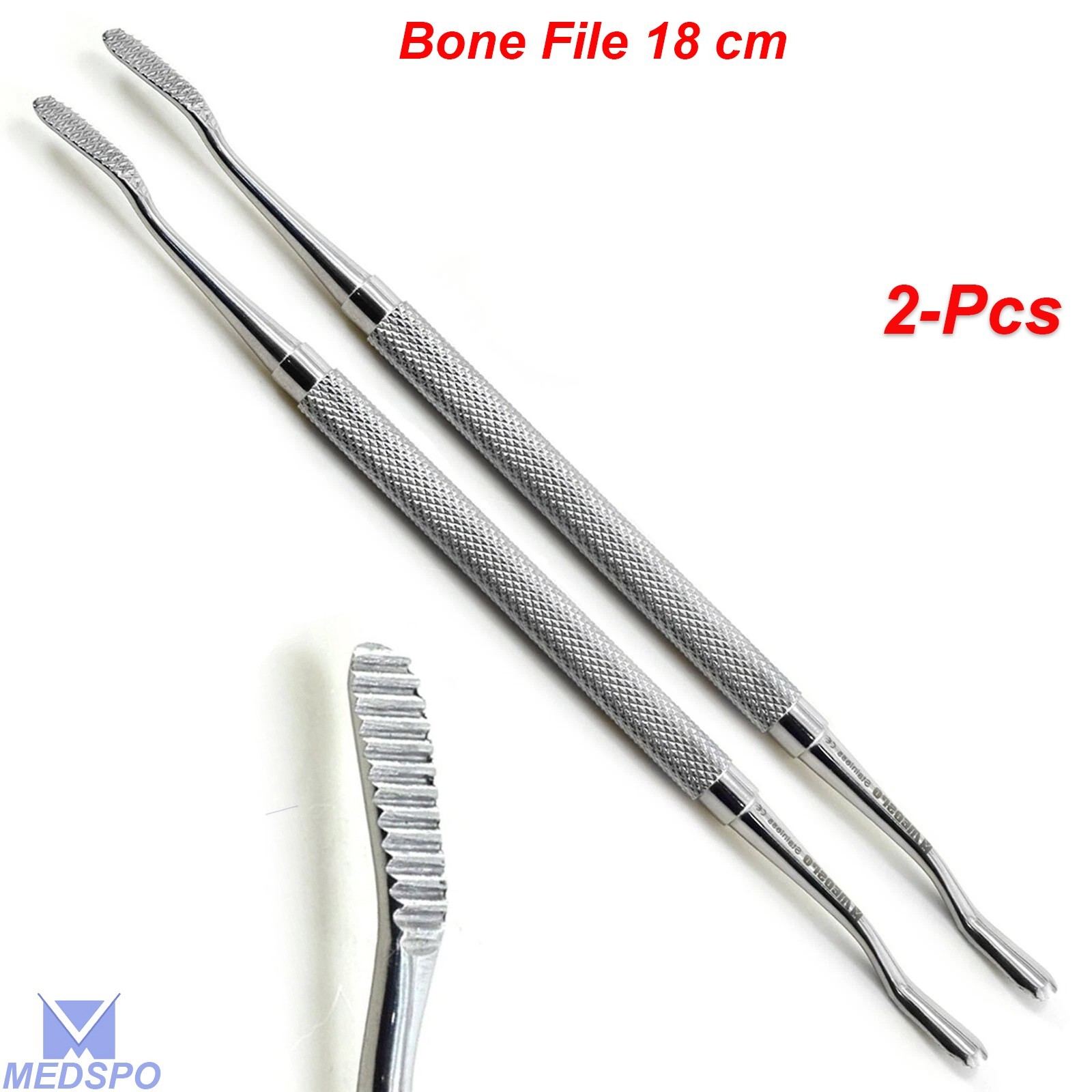 2 Pcs Orthopedic Oral Surgery Rasp Scraper Dental Instruments Surgical Bone File