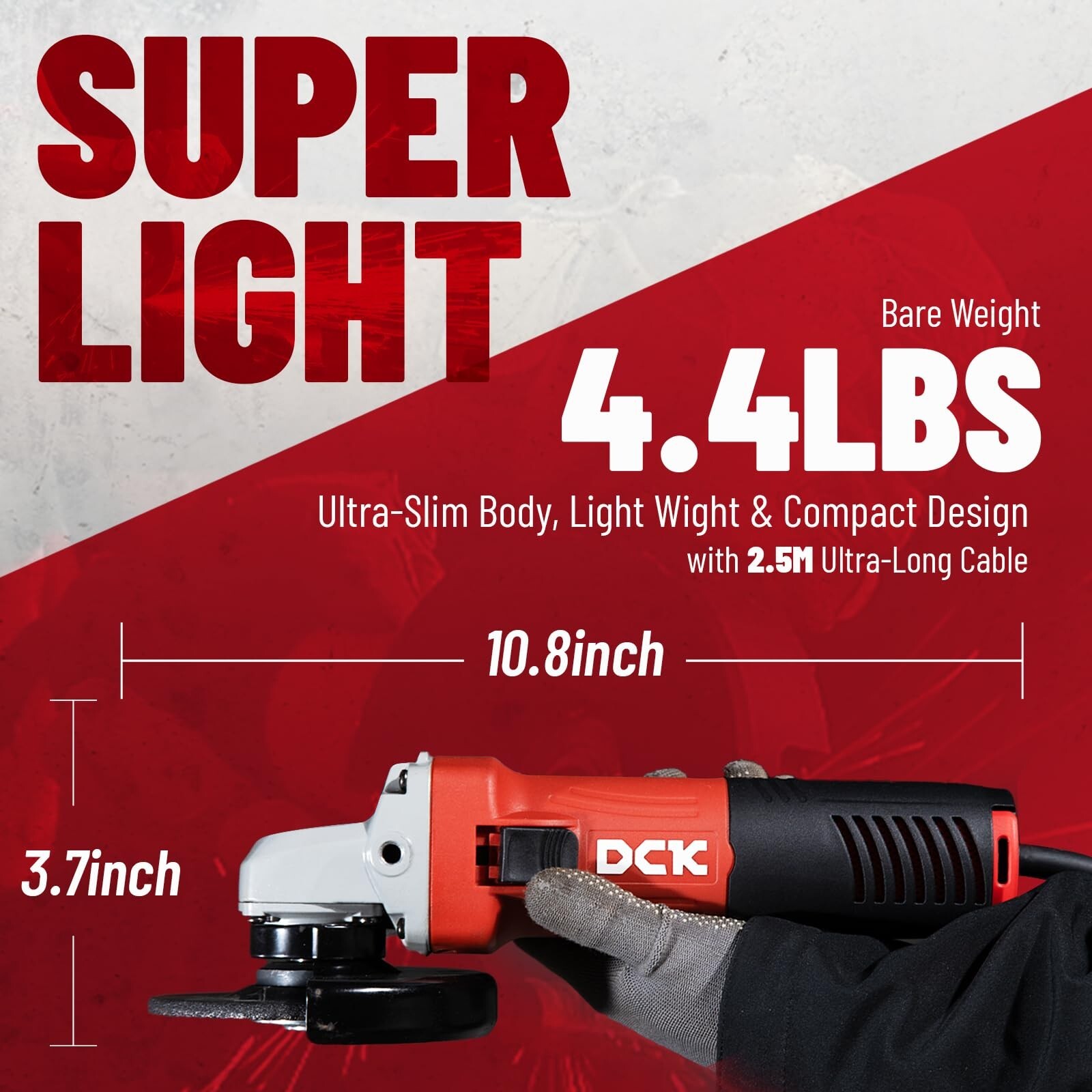 DCK Angle Grinder, 4-1/2-Inch, 6.7Amp Cut off Tool Grinder, 11,800 RPM with 2…