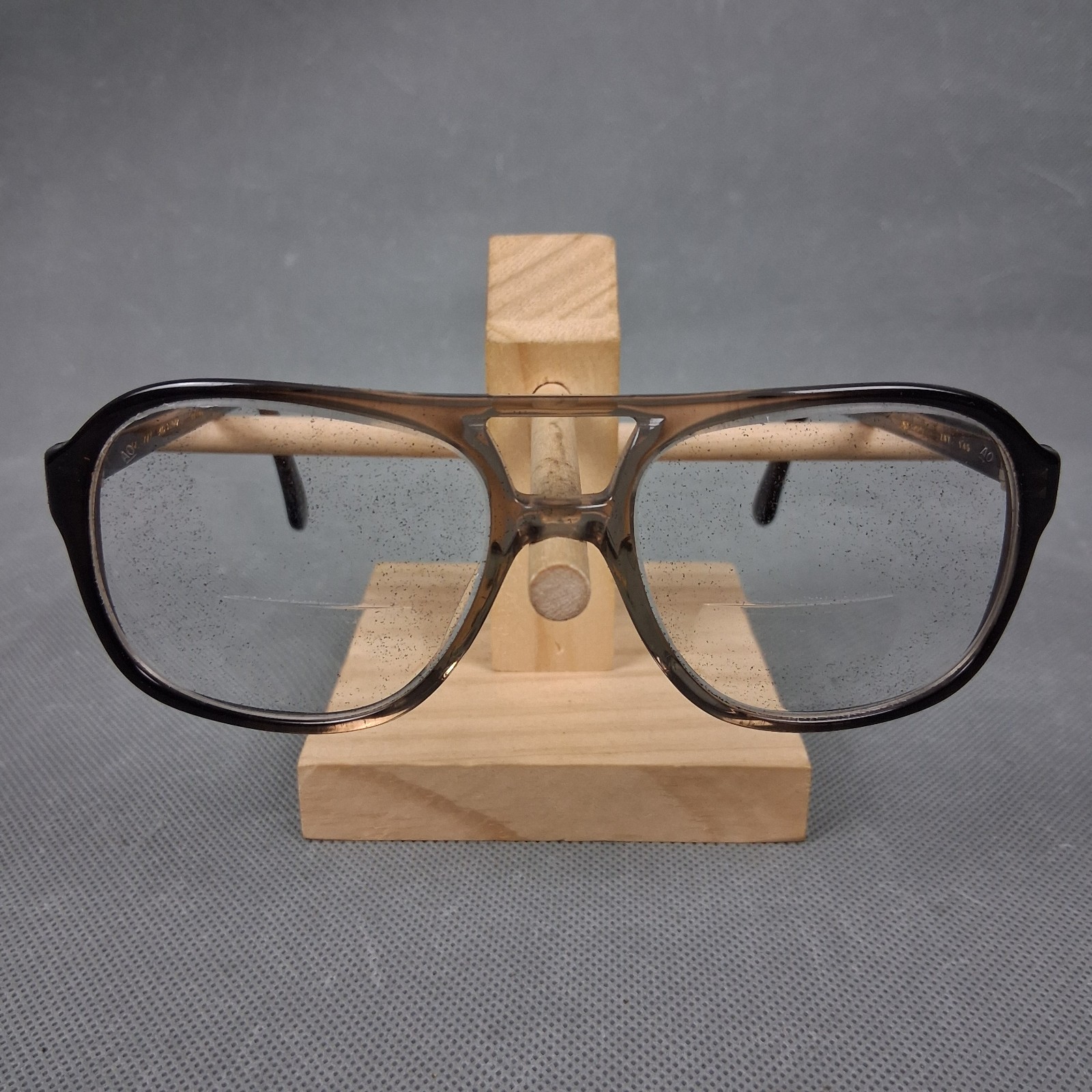 Vintage American Optical Z87 EC 100 Eyeglasses Frame 55 18 145mm Gray AO Safety