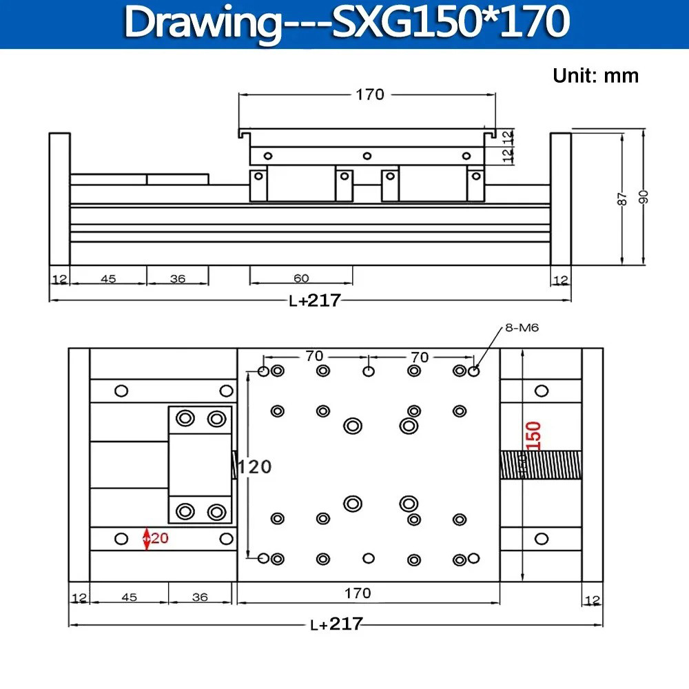 Ball screw Linear Motion Stage Actuator CNC Linear Slide Table Nema Servo Motor