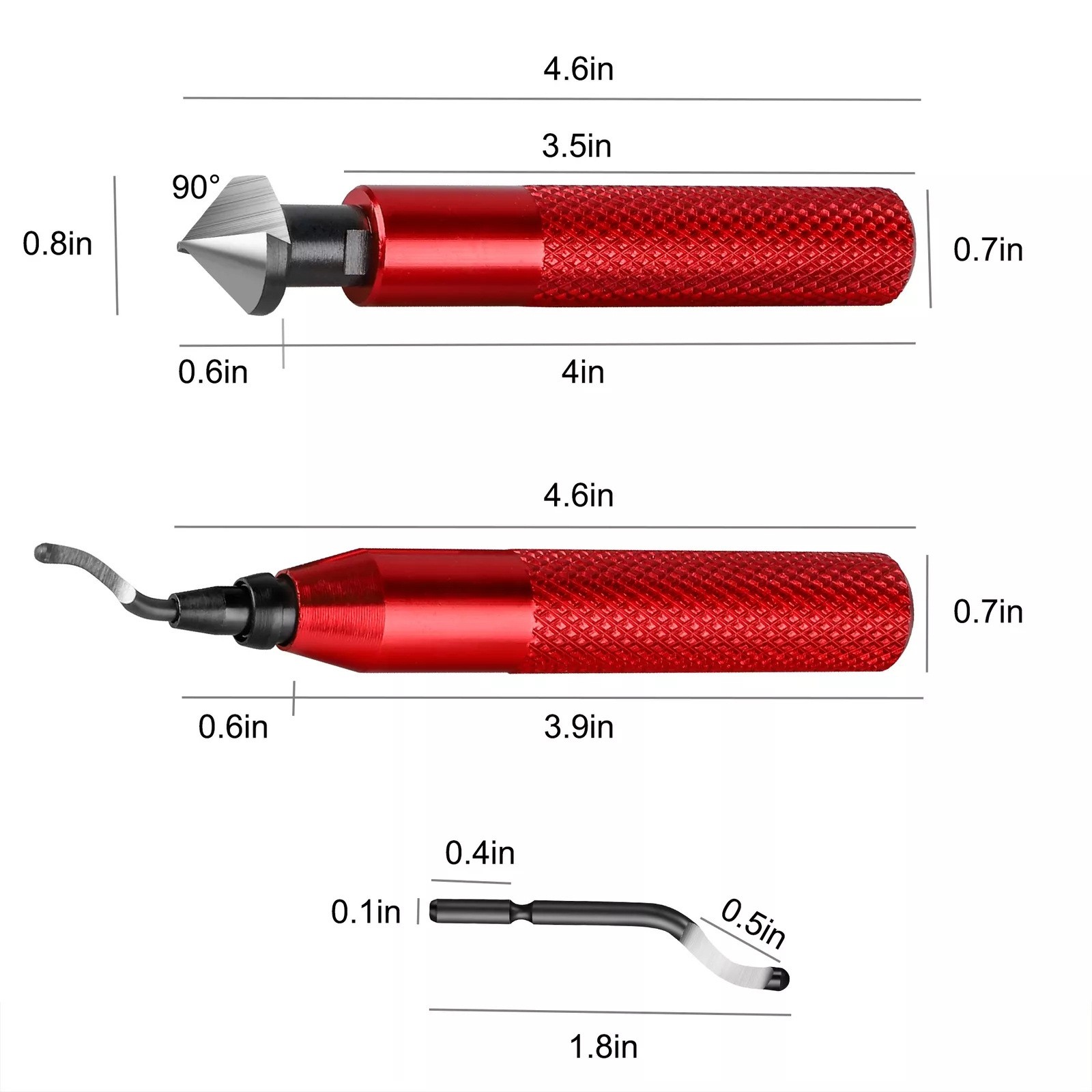 Professional Deburring Tool Countersink Hand Reamer with 10 Extra Blades Kit