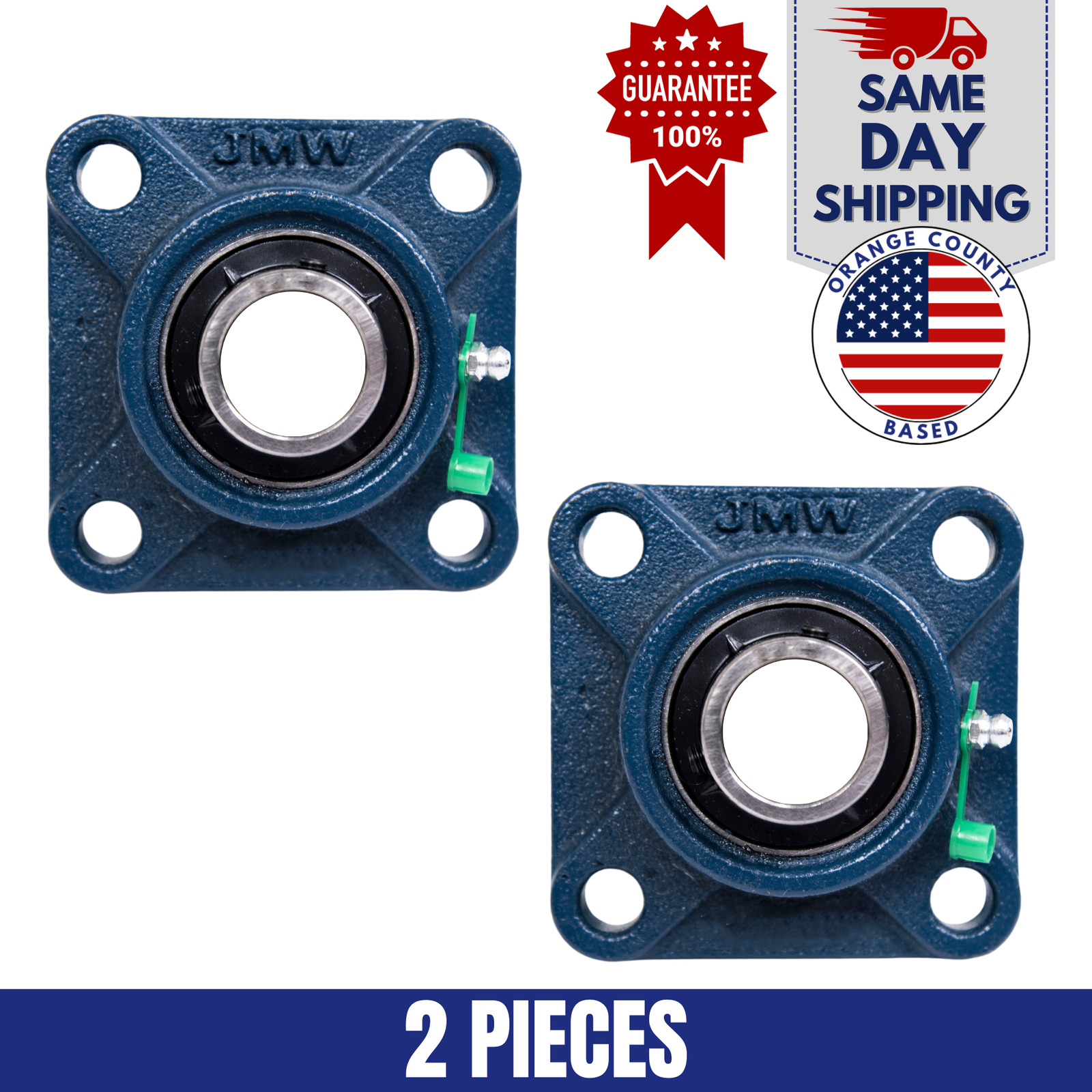 UCF210-32 Pillow Block Flange Bearing 2″ Bore 4 Bolt Solid Base (2PCS)