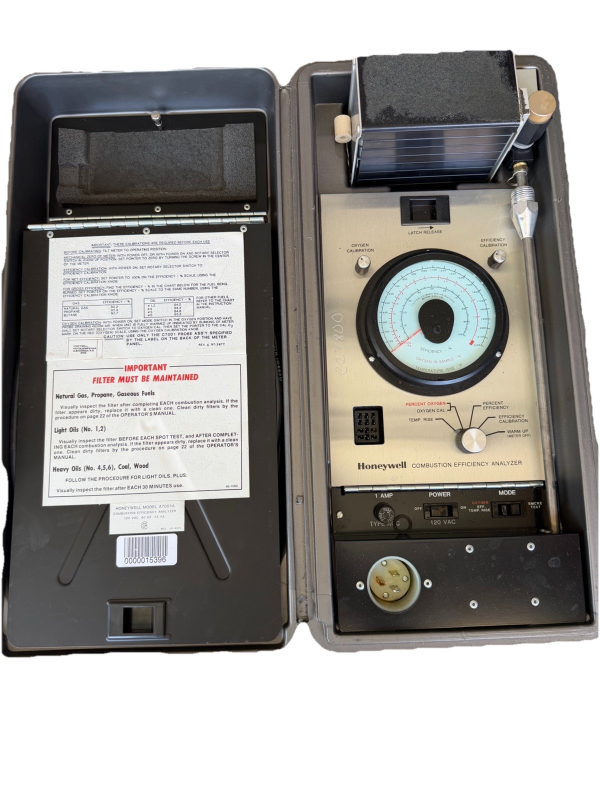 FULL KIT honeywell a7001a combustion efficiency analyzer oxygen [4*O-19] GREAT