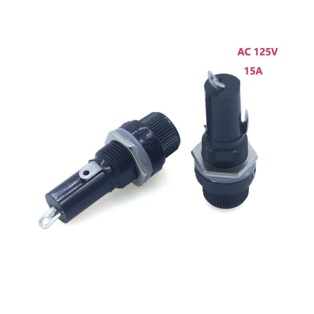 8PCS Panel Mount Chassis Fuse Holder for 6x30mm 15A 125V Fuses Easy to Use US