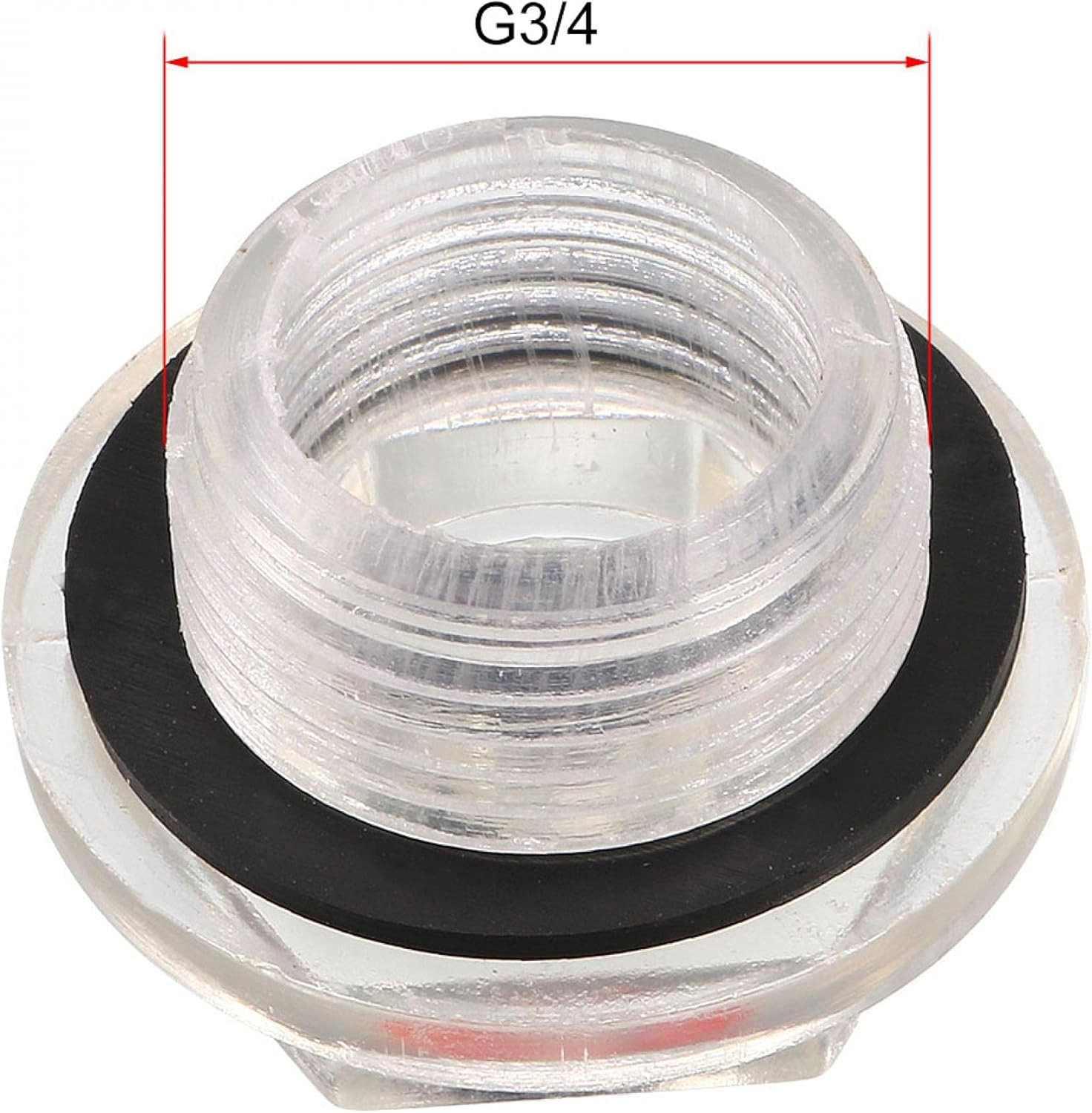 G3/4 25.7Mm Male Thread Air Compressor Fittings Clear Plastic Oil Sight Glass